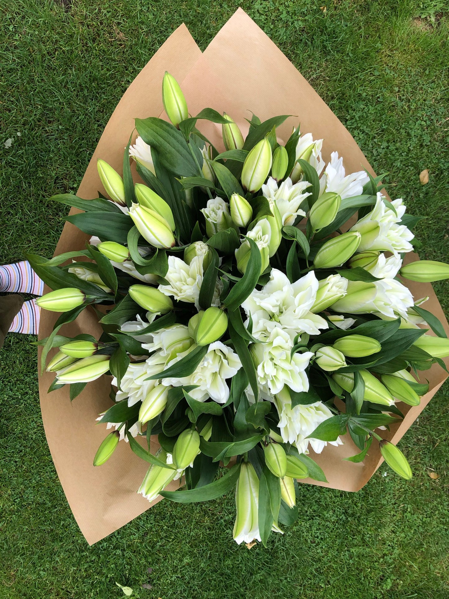 White Lily Hand-Tied Bouquet