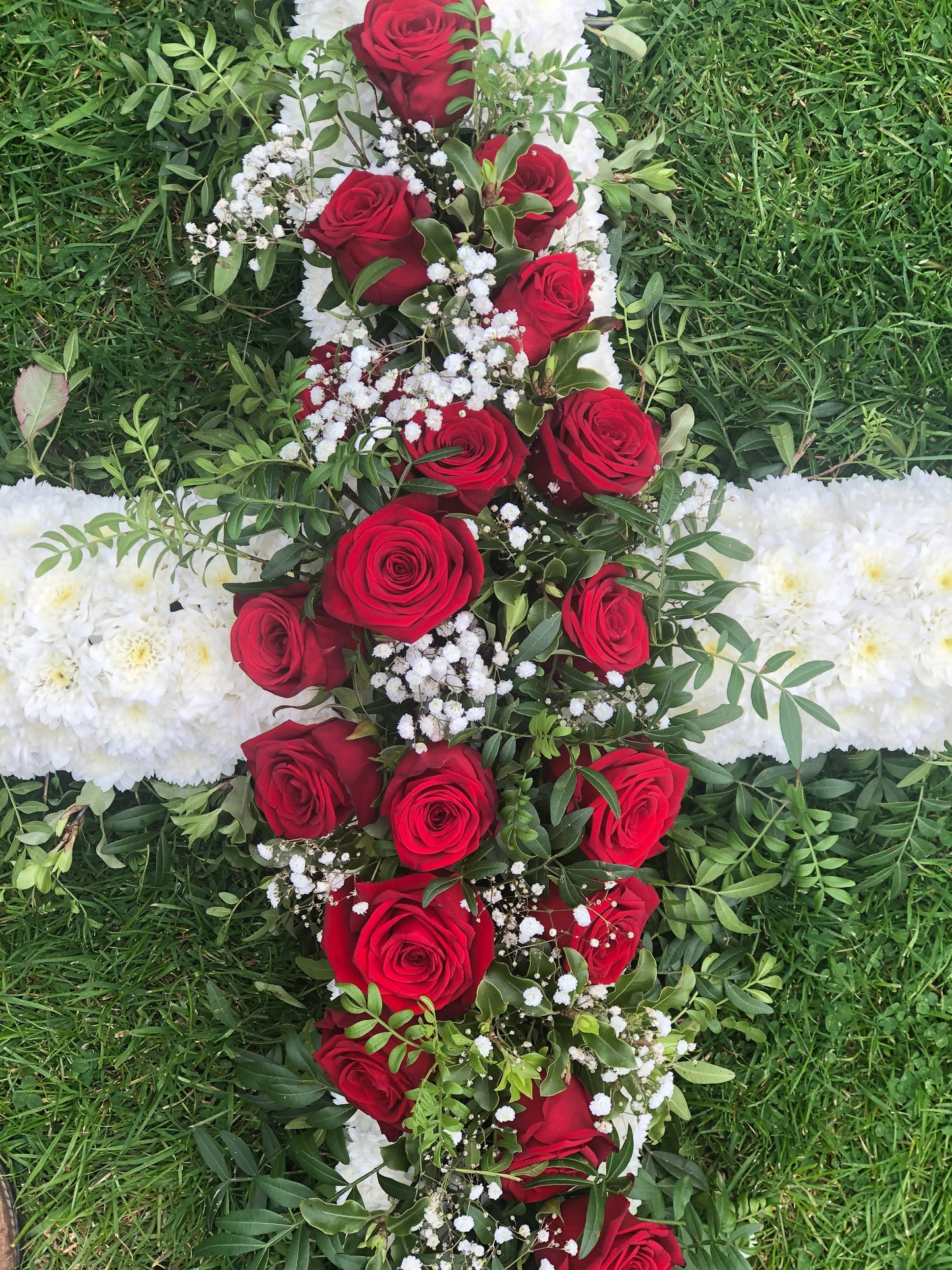 Casket Cross – Funeral Tribute Flowers