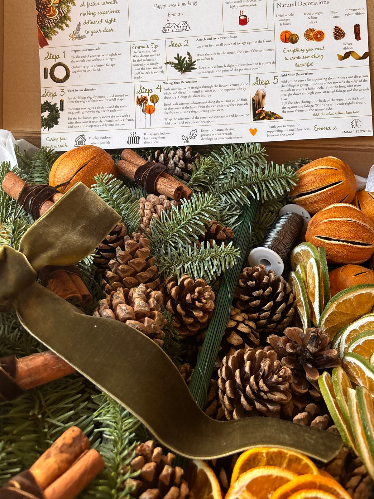 DIY Christmas Wreath Making Kit – Orange & Olive