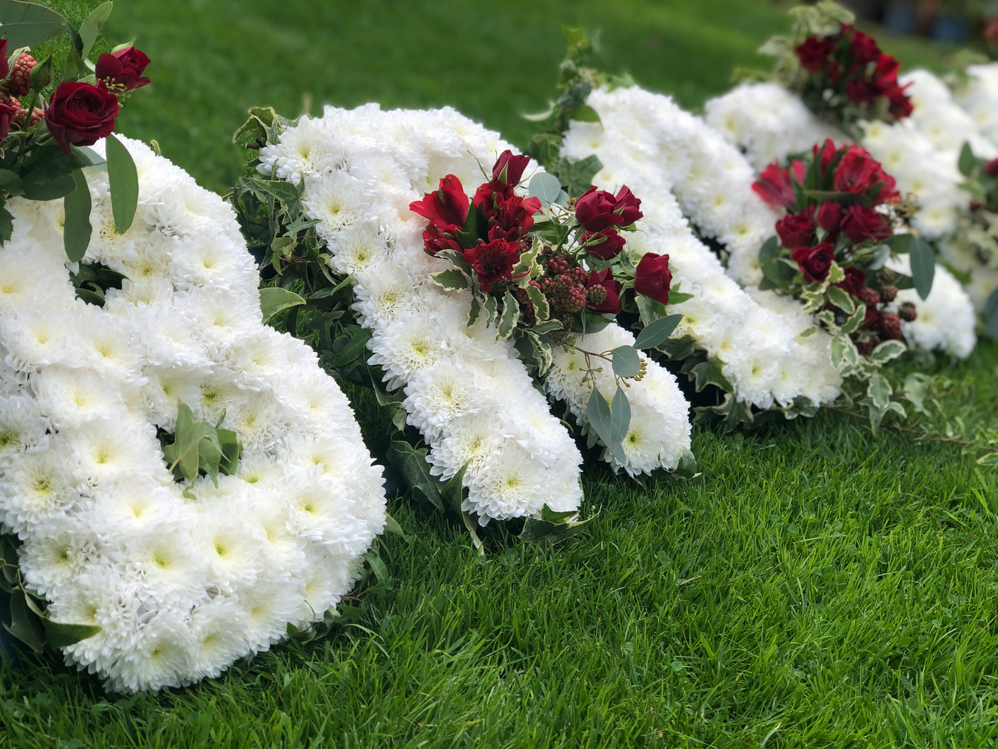 Letter-Shaped Funeral Tribute – Brother (Red & Berry)