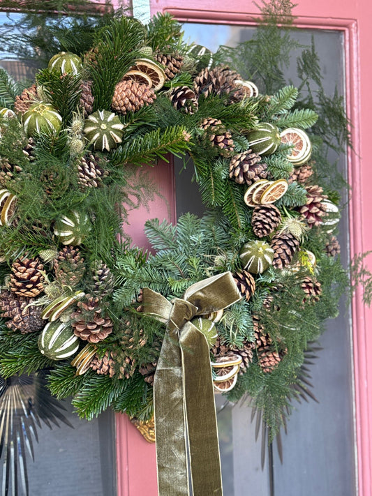 Christmas Woodland Wreath | Handmade with Fairy Lights