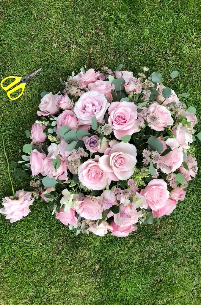 Funeral Posy – Pink | Sympathy & Memorial Flowers (Secret Garden Rose & Astrantia)
