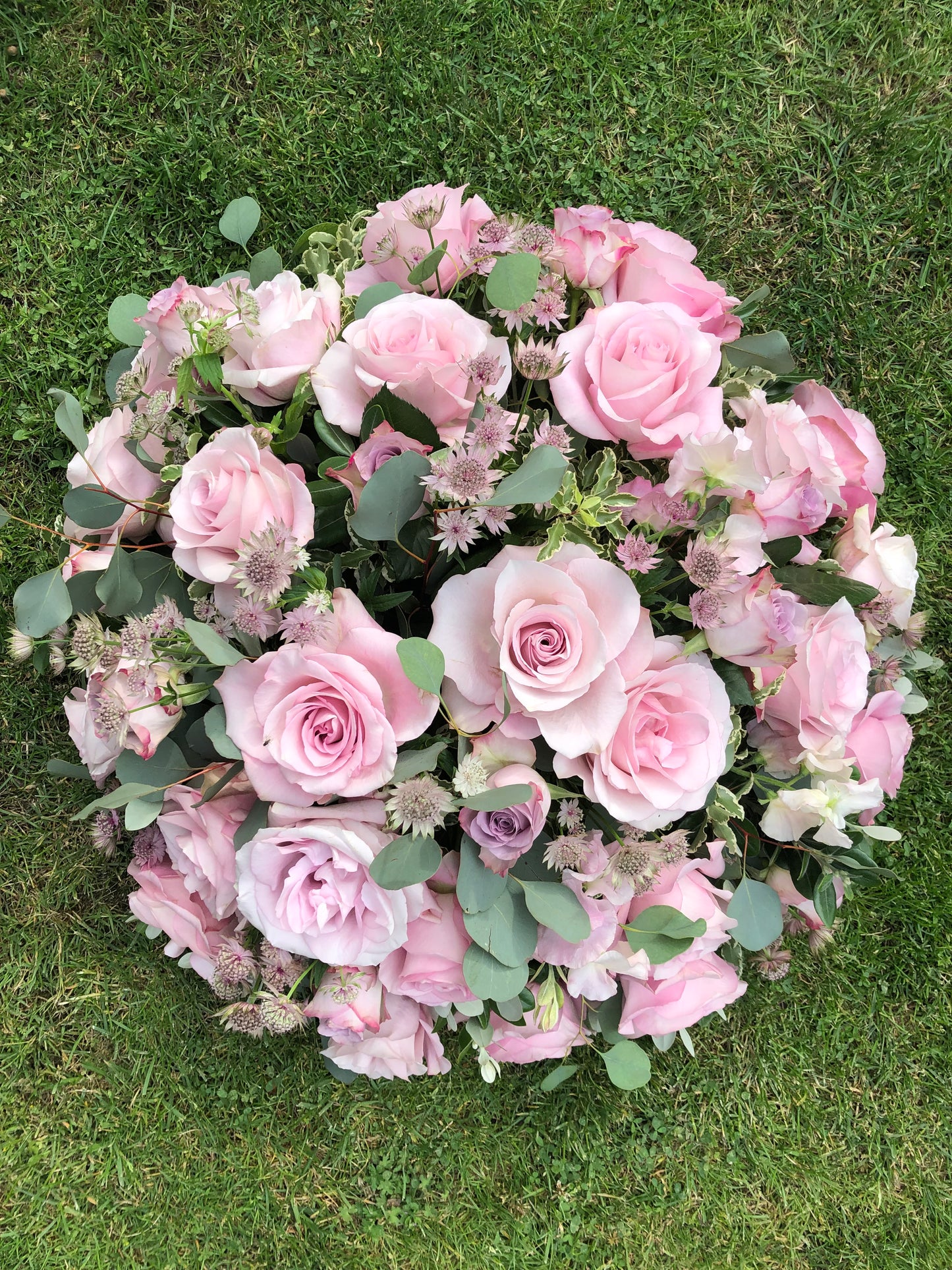 Funeral Posy – Pink | Sympathy & Memorial Flowers (Secret Garden Rose & Astrantia)