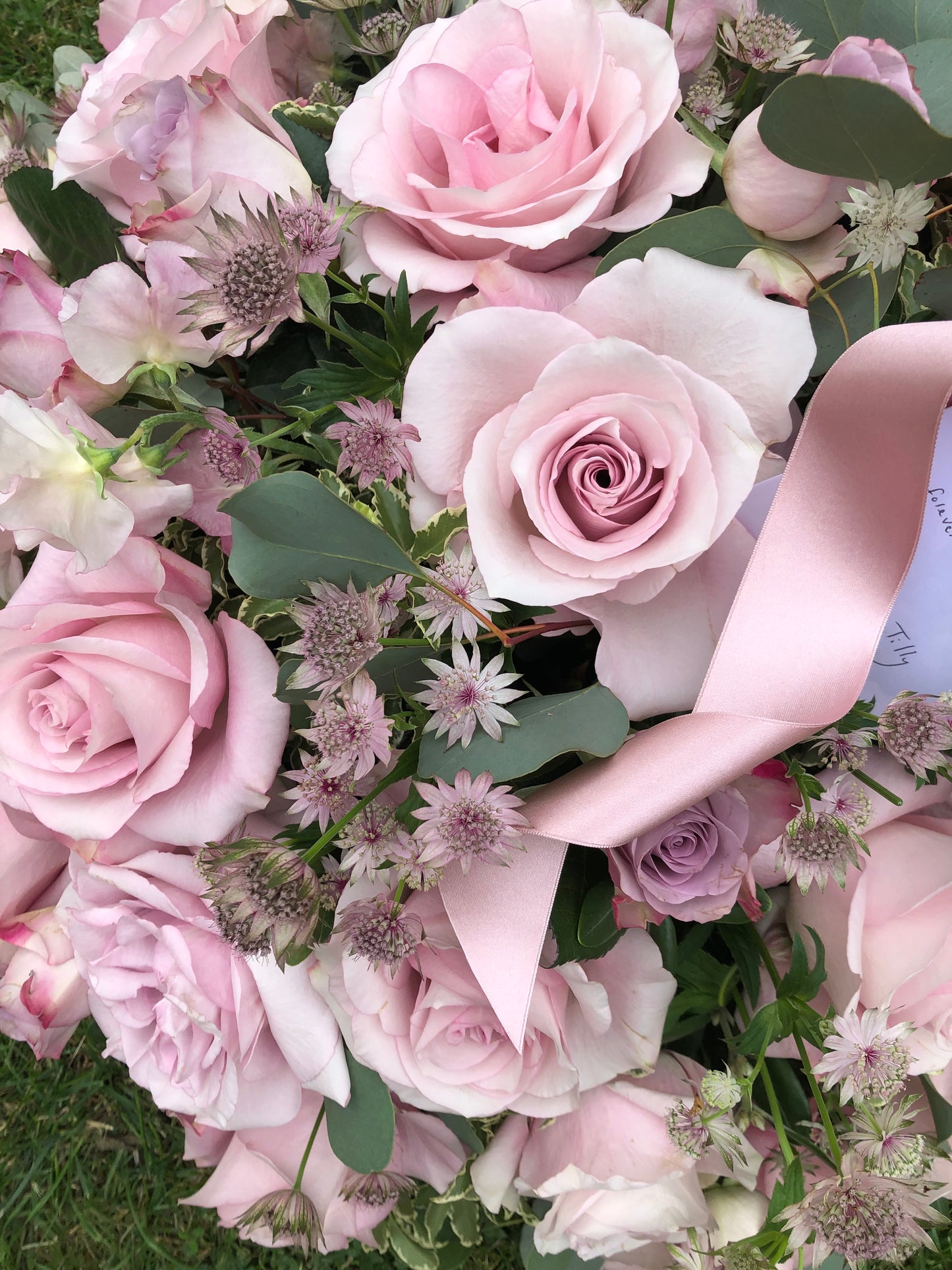 Funeral Posy – Pink | Sympathy & Memorial Flowers (Secret Garden Rose & Astrantia)
