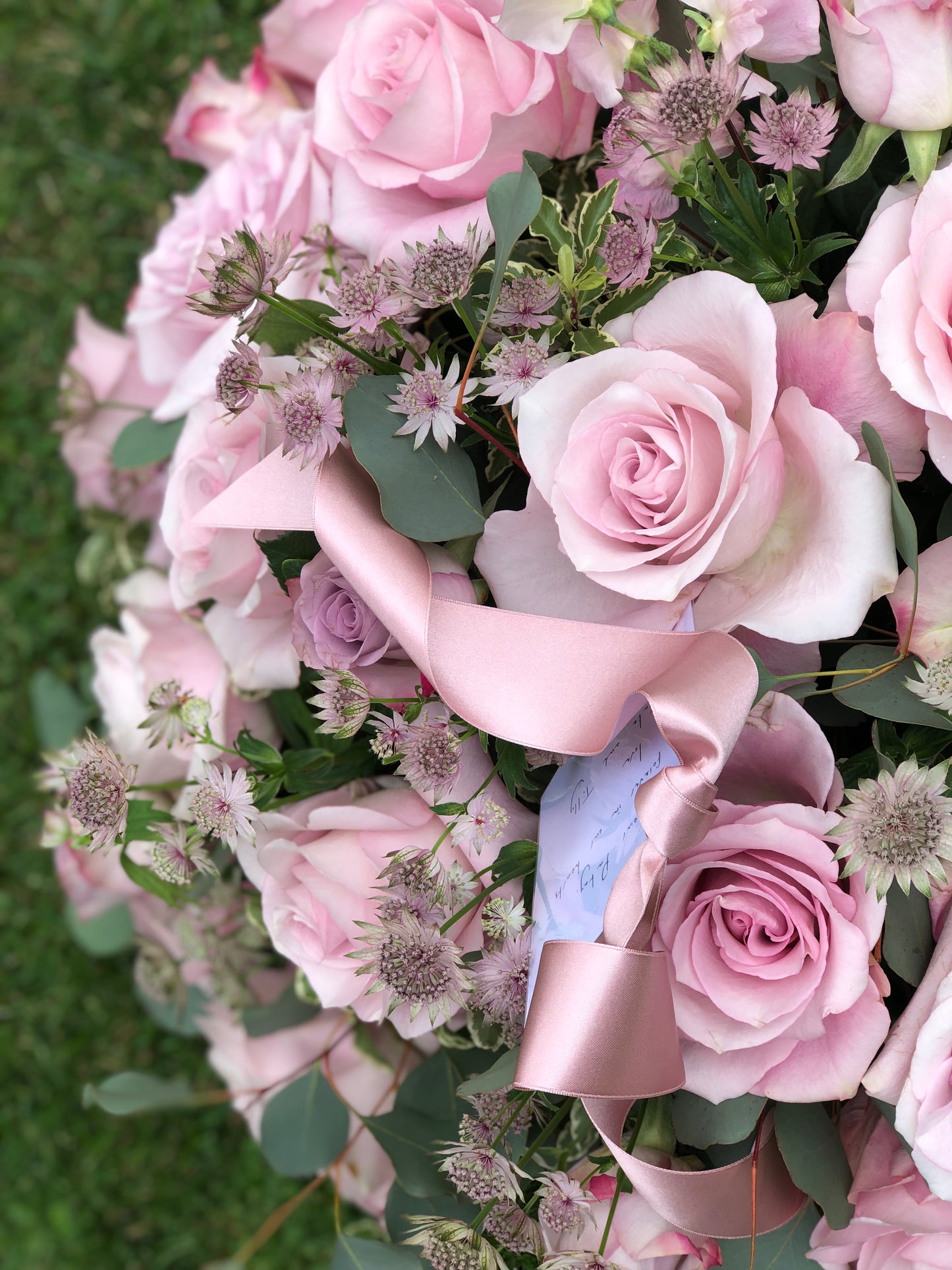 Funeral Posy – Pink | Sympathy & Memorial Flowers (Secret Garden Rose & Astrantia)