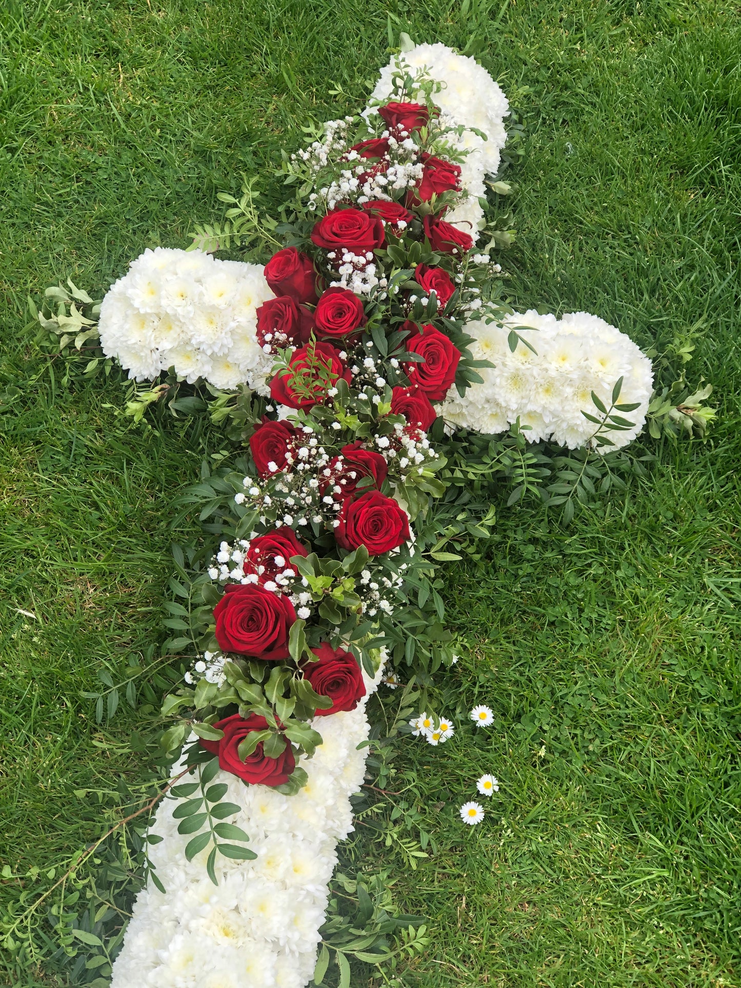 Casket Cross – Funeral Tribute Flowers