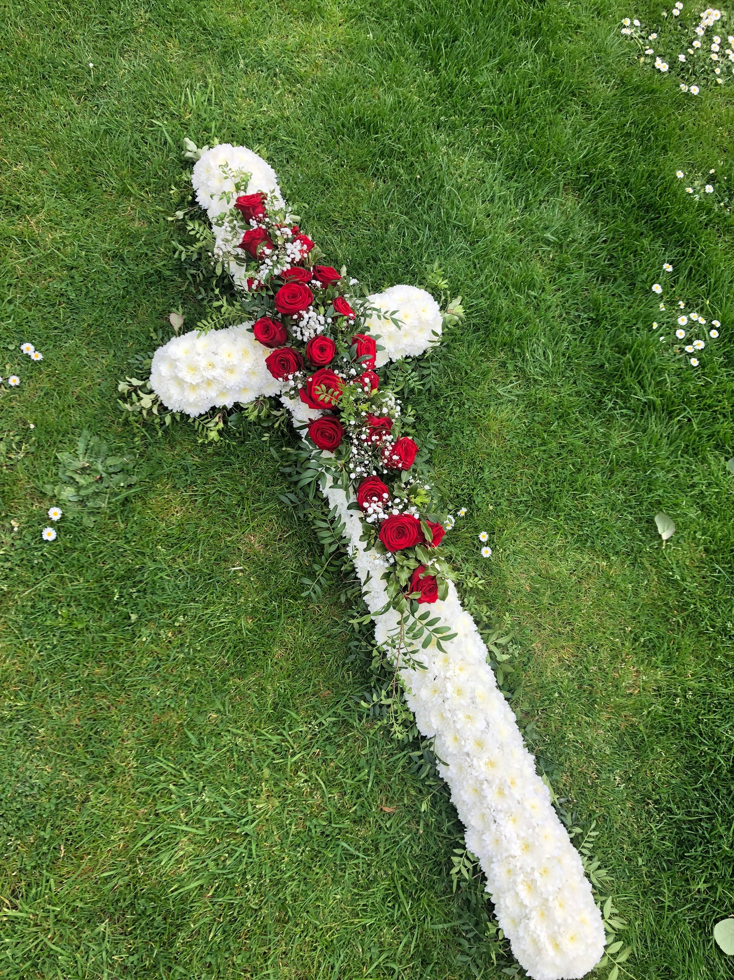 Casket Cross – Funeral Tribute Flowers