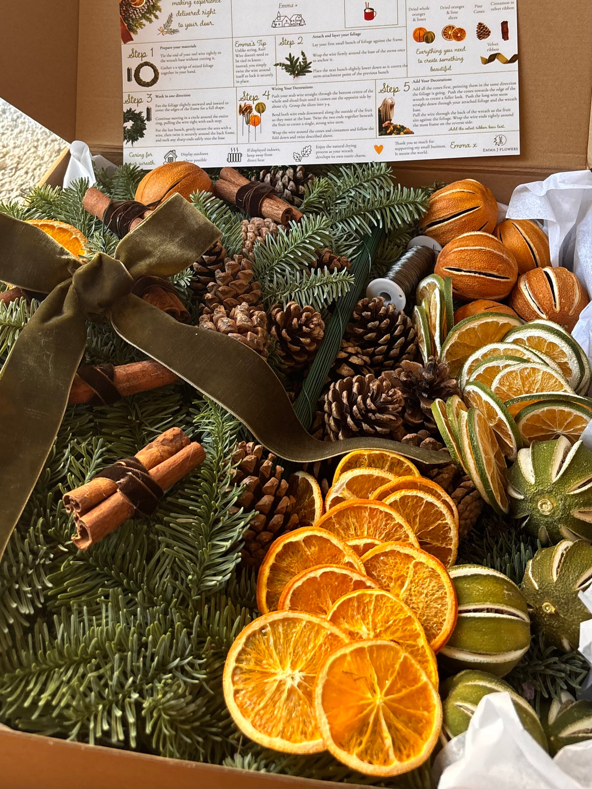 DIY Christmas Wreath Making Kit – Orange & Olive