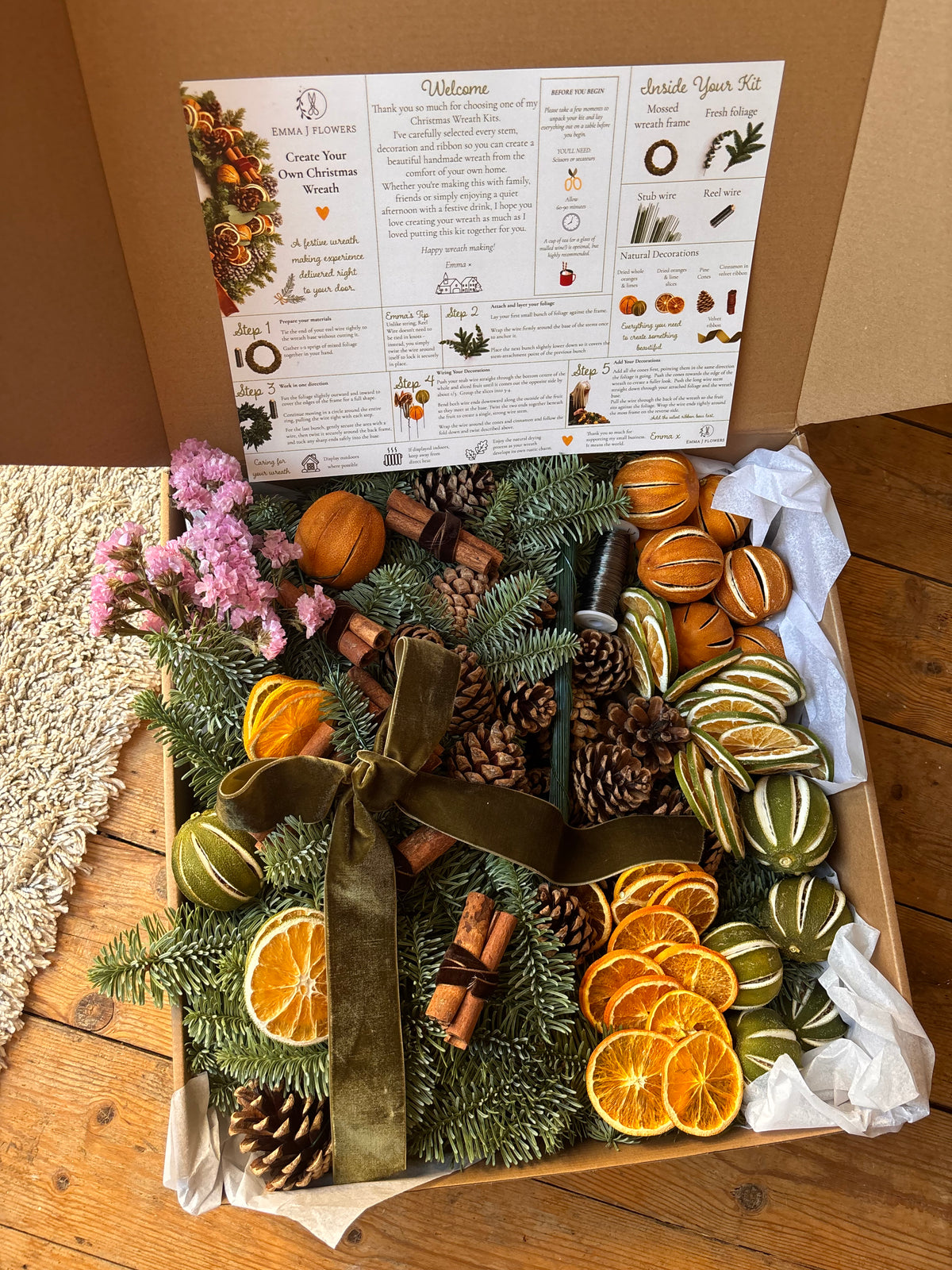 DIY Christmas Wreath Making Kit – Orange & Olive
