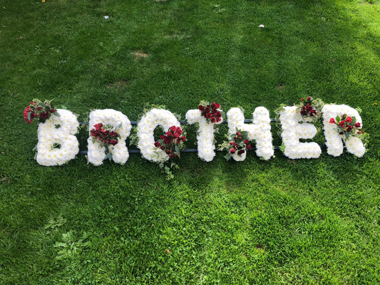 Letter-Shaped Funeral Tribute – Brother