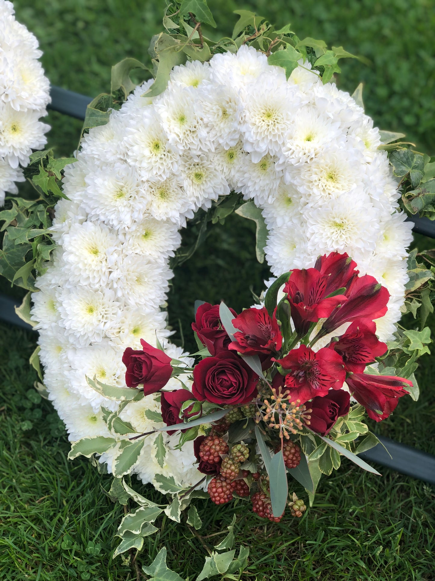 Letter-Shaped Funeral Tribute – Brother (Red & Berry)