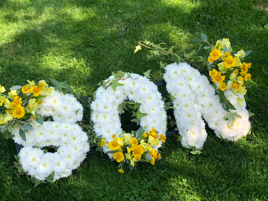 Letter-Shaped Funeral Tribute – Son