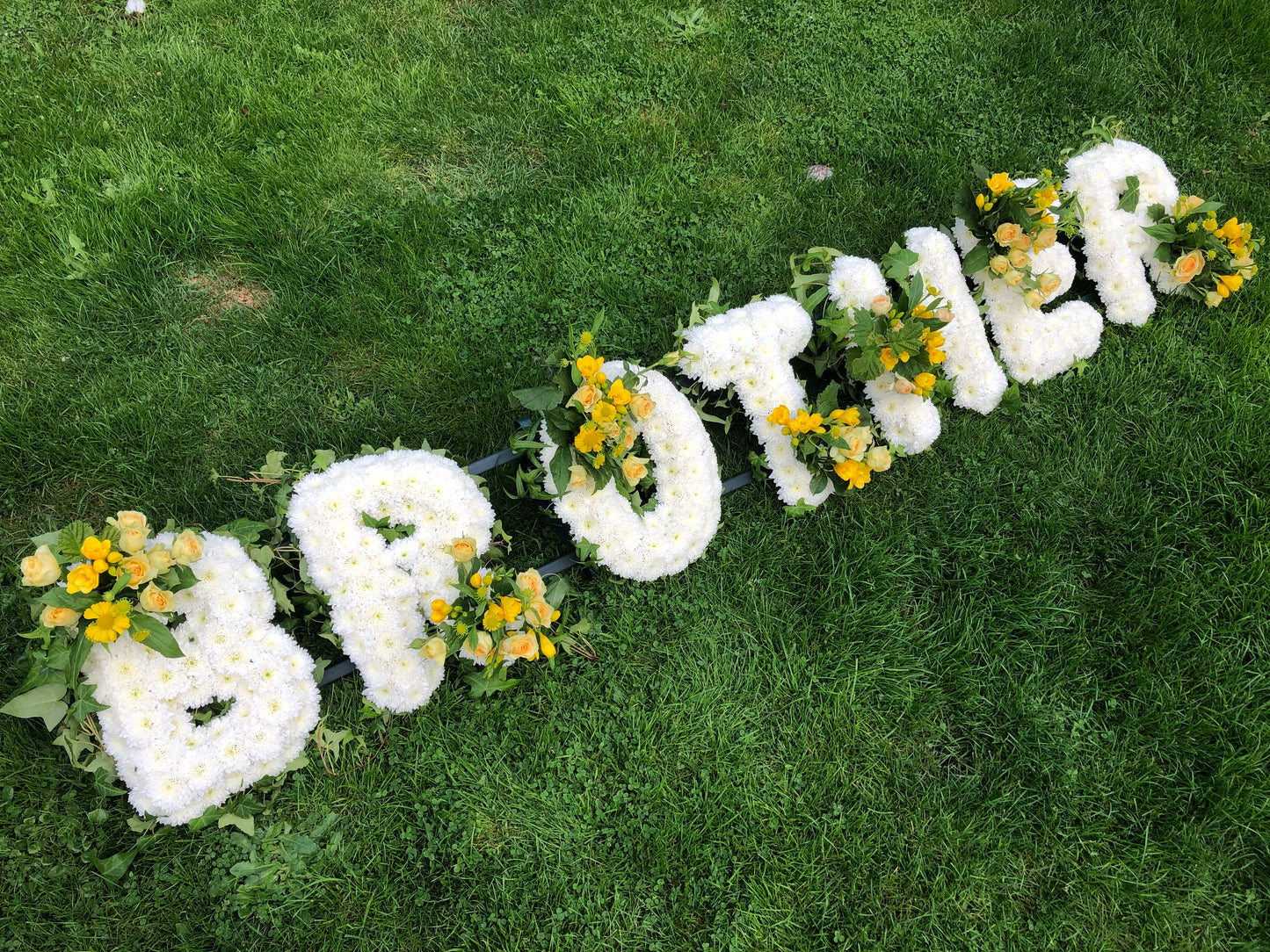 Letter-Shaped Funeral Tribute – Brother