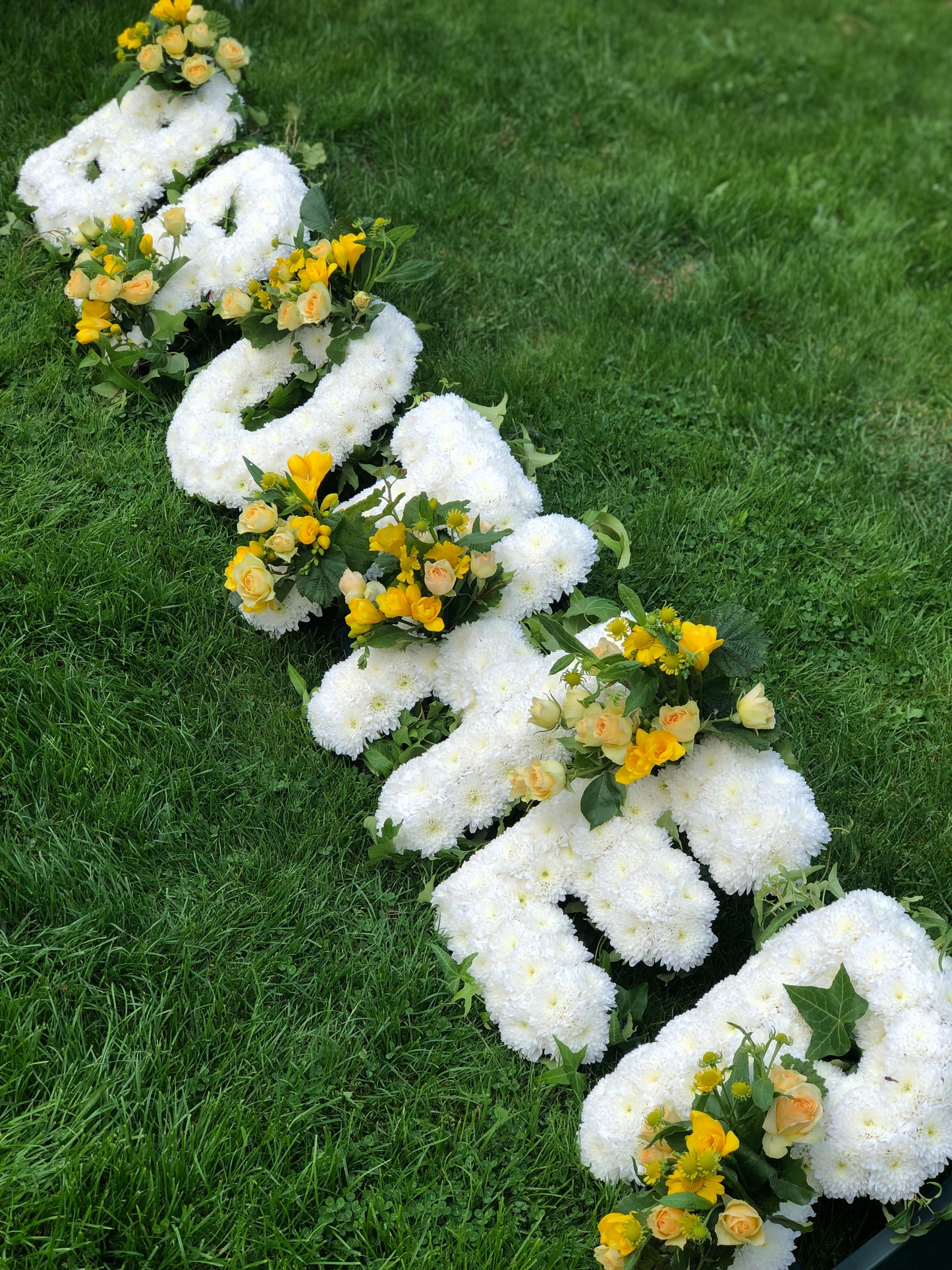 Letter-Shaped Funeral Tribute – Brother