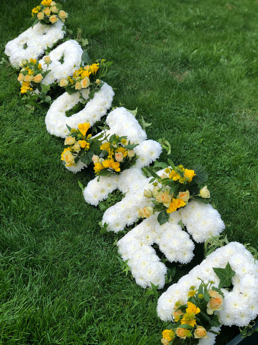 Letter-Shaped Funeral Tribute – Brother