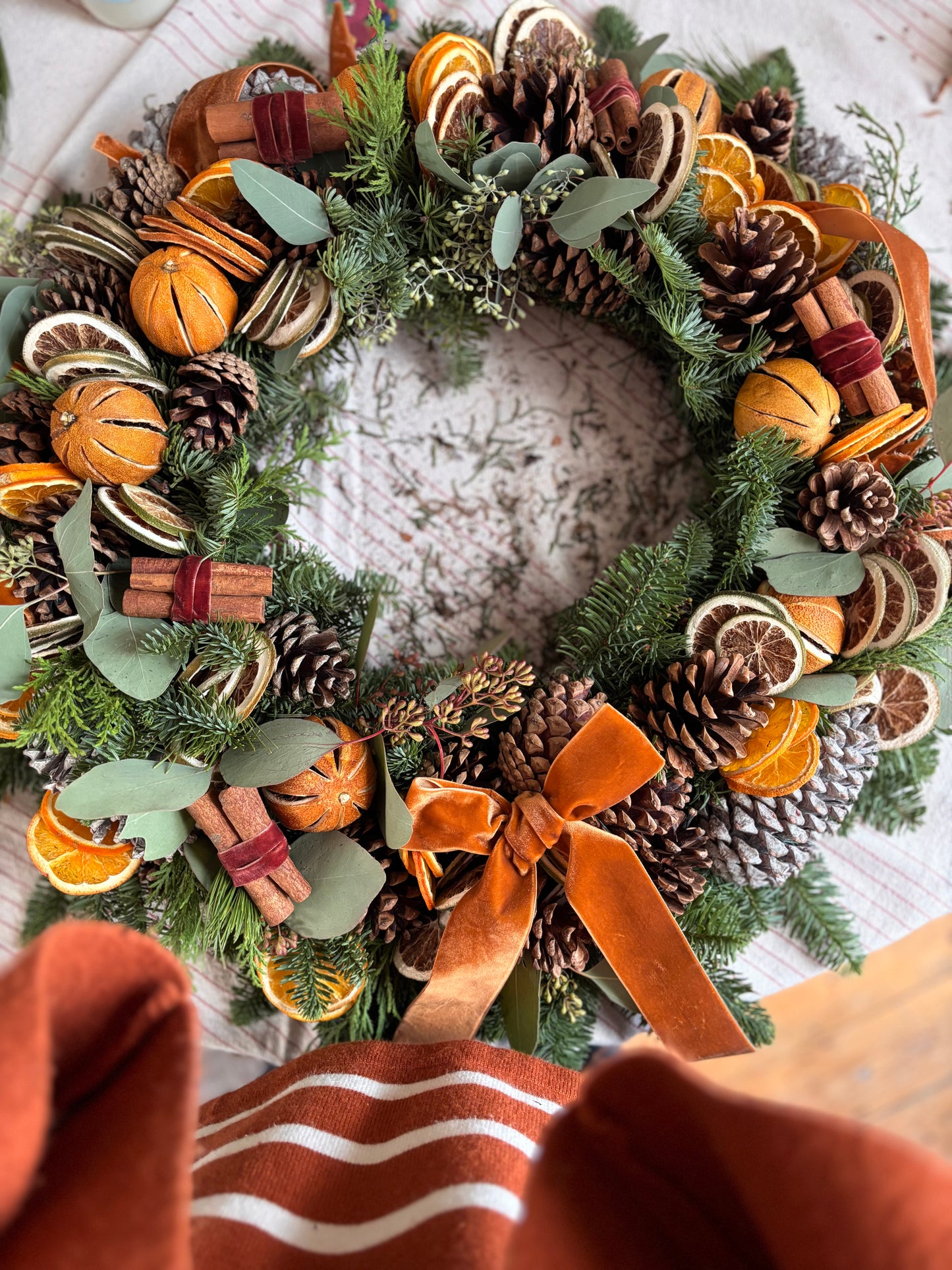 Christmas Clementine & Cinnamon Wreath | Handmade Natural Wreath