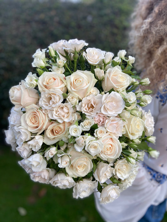 White Rose Hand-Tied Bouquet