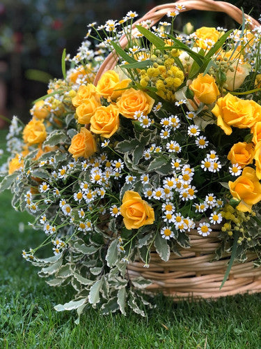 Wicker basket arrangements